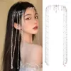 Hair Clips High-end Forehead Chain Anti-slip Women Clip Flower Decor Exotic Bride Ornament Poshoot Prop