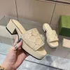 2023 NY SLODLOCKING Slide Sandal Studs Women Plat High Sandals Leather Sexy Beach Platform Lady Pink Black White Summer Comfort With Box+Dust Bag Size 35-40