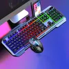 PC Gamer Clavier Gamer Sessiz Klavye Fare Setleri için PC Dizüstü Bilgisayar için Kombinat Klavye ve Fare USB Kablolu Mekanik Klavye