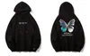 Men's Hoodies & Sweatshirts Gradient Butterfly Print Pattern Couple Sweater Ins Trend Loose Style Home Wear Dual-use Hooded ClothesMen's