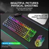 Combos T87 6 Buttons 2.4GHz Wireless Rechargeable Colorful Backlight 3 Gears 2400 DPI Adjustable Keyboard Mouse Combos Set for Office