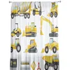 Curtain Excavator Car Vehicle Road Sign Sheer For Living Room Bedroom Kitchen Modern Tulle Window Treatment Home Decor