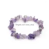 Strand de miçanga de pedra natural Irregar Gravel MTI Bracelet colorida Jóias de charme de cristal com corda elástica para wome dhsir