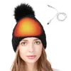 Casquettes de cyclisme chapeau chauffant transfert de chaleur efficace femmes Rechargeable chaud hiver tricot crâne casquette Sports de plein air bonnets