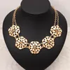 Chains Floral Crystal Collar Bridal Necklace For Bridesmaids Flower Cluster Gold Fashion Jewelry Gift Women Costume Party