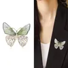 Brooches Female Fashion Crystal Cute Butterfly For Women Luxury Yellow Gold Color Alloy Animal Brooch Safety Pins