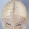 #613 Short Bob Wig 13 4 Lace Frontal Wigs Brazilian Human Hair Blonde Color 150% Density Front For Women