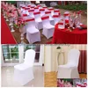 Chair Covers Ers Top Selling 1Pcs White Flat Arched Front Spandex Lycra Er Wedding Party A Support Wholesale And Drop Delivery Home Dhwws