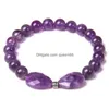 Beaded Strand Strands Women Bracelets Butterfly Bow Pattern Natural Mineral Stone Amethysts Opal Quartzs Beads Bracelet Healing Reik Dhnlr