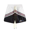 Designer Short Fashion Vêtements décontractés Shorts de plage Rhude Spring Summer Logo Short contrasté brodé High Street Fashion Loose Mens Womens Leisure Sports Stra