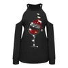 Women's Blouses Women Off Shoulder Sexy Wine Print Female Shirts Long Sleeve Tops Tunic Halter Camisas Blusas Ladies Sexy&Club Pullover