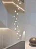 Lâmpadas pendentes Modern Staircase Chandelier Design LED teto Adequado para iluminar o enforcamento criativo