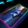 Pad Sword Art Online Tappetino Rgb Accessori per Pc Tappetino da tavolo da gioco Tappetino per mouse retroilluminato Gamer Led Anime Gamer Lampada Supporto tastiera