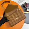 10a spiegelkwaliteit ontwerpers kleine envelop tas dames echte lederen kaviaar chevron chevron gewatteerde klep portemonnee handtas luxe crossbody zwarte schouderketting riemtas