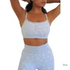 Women's Tracksuits L5YC Womens 2Pcs Tracksuit Lounge Set Flower Print Cami Crop Top And Shorts Pajamas