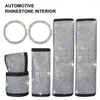 Stuurwiel omvat 6 stks glanzende auto interieur set voor vrouwen bling steiger kit veiligheid riem deksel handremweergave versnellingspook motor startknop