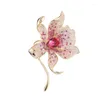 Brooches Luxury Colored Zircon For Women High-end Lilium Butterfly Bow-knot Brooch Elegant Suit Pin Flower Christmas Broches