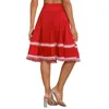 Vêtements de scène femmes dentelle froufrous danse Flamenco jupes taille haute élastique évasé Midi salle de bal Rumba Performance Costume