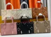 eleganteendibags 7A Sac de créateur en cuir véritable Onthego Tote Bag Sunrise Pastel Monograms Tie Dye Sacs à main Luxury Summer Multicolor Shopping Cross Body