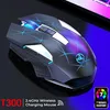 マウスワイヤレスマウス充電式Bluetooth Gamer Gaming Mouse Computer Laptop PC用のバックライトRGBサイレントマウスを備えた人間工学に基づいたMause