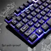 Combos russe clavier ensemble de jeu filaire anglais souris et clavier rainbow backlit gamger informatique étanche ru + en claviers