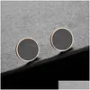 Earrings Necklace 316L Titanium Steel Jewelry Set Rose Gold Black Enamel Ring Drop Delivery Sets Dhmd3