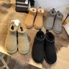 Australia Botas de nieve Diseñador Mujeres Tazz Tasman Zapatillas Mini Plataforma Bota Fondo grueso Zapatos de lana de gamuza Moda para mujer Invierno Cálido Botines de piel australiana