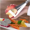 Fruit Vegetable Tools Stainless Steel Carving Knife Triangar Shape Slicer Platter Nonslip Blade Kitchen Tool Drop Delivery Home Ga Dhgcn