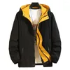 Jackets de jaquetas masculinos coloras de casaco combinando capuz zíper bolsos de luta de streetwear primavera outono de bombardeiro solo casaco de beisebol de bombardeiro solto
