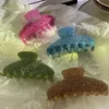 Женщины блестящие мраморные принципы для волос Claw Clips Crab Hair Clips 10 см ацетат хвост зажима зажима флэш -клип аксессуары для волос