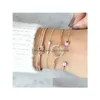 Chaîne Lien Bracelets Femmes Mode 4 Pcs / Ensemble Classique Flèche Noeud Cristal Gem Mti Couche Réglable Ouvert Partie Bracelet Bijoux Cadeaux Dhbuz