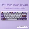 Acessórios Rabbit Purple Keycaps 147 Chaves PBT Dye Subbed Cherry Profile Keycaps JP Fonte para teclado mecânico USB com fio interruptor MX