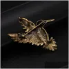 Pins Brooches Wholesale Vivid Hummingbird Brooch Pin Crystal Rhinestone Animal Bird Women Garment Scarf Accessory Vintage Jewelry D Dh3Li