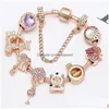 Beaded Strand European and American S Charm Rose Series Princess Crown Pendant Lady Armband Combination DIY Jewelry Drop Delivery BR DH27A