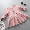 Robes de fille robe Melario de fille mignonne à manches longues broderie col rond enfant vêtements pour enfants vêtements pour enfants fête décontractée