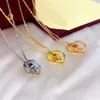 قلادة ماس قلادة الذهب مصمم سلسلة مجوهرات جودة عالية الجودة 18K الذهب مطلي بالفولاذ المقاوم للصدأ المجوهرات