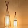 Vloerlampen Chinese stijl Rattan Bamboo Lamp voor woonkamer thee bedkamer kunstkunst staand Japans licht