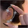 Clip-On Vis Retour Dos Boucles D'oreilles Papillon Oreille Fermoir Clip Pour Femmes Étoile Créatif De Luxe Cristaux Vintage Bijoux Fête Cadeau Punk Dhgws