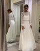 2023 Bohemian Simple Long Sleeve Wedding Dress A Line Open Back Modest Plus Size Custom Made Women Chiffon Bridal Gowns Robe