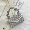 Avondtassen kettingen ontwerp pu lederen diamanten crossbody voor vrouwen 2023 lux handtassen en portemonnees klinknagel shoudler handtas