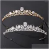 Haarclips Barrettes Princess Tiara Accessoires Wedding Crown Rhinestone Bridal Headwar Crystal Headband Women Hoofdtooi sieraden Dhg3z