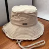 Sombrero de cubo de diseñador para mujer Gorra deshilachada Casquette Bob Sombreros de ala ancha Verano Equipado Pescador Playa