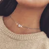 Pendant Necklaces New Double Layer Necklace For Women Imitation Pearl Crystal Heart Pendant Chokers Necklaces Girls Gift Bohemia Cheap Jewelry AA230526