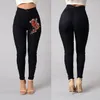 Women's Jeans 2023 Fashion Women Skinny Embroidery Floral Stretch High Waist Workout Ripped Denim Pants Trousers 3xl Plus Size