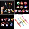 Andra festliga festförsörjningar Halloween Led Light Up Armband Glow in the Dark Kids Birthday Easter Favors Drop Delivery Home Garden Dhmiq