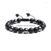 Perlé Brin Pierre Naturelle Bracelets Bracelet Hommes 8Mm Oeil De Tigre Perle Bracelet Mâle À La Main Réglable Vintage Js12 Drop Delivery Jewe Dhcgf