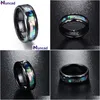 Cluster Rings Nuncad 8Mm Mens Abalone Shell Polished Black Faceted Tungsten Carbide Wedding Bands Size 712 Drop Delivery Jewelry Ring Dha0B