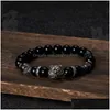 Beaded Strand Hx Diseño original Pulsera de tigre Hombres y mujeres Personalidad Versátil Tejido a mano Obsidiana Mano Joyería Hombre Drop Deliv Dhapg