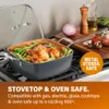 6 Quart XL Anti-aanbak Koper Diep Vierkant Alles in één 6 Qt Braadpan Chef's Pan Stock Pot - 4-delige set, inclusief frituurmand