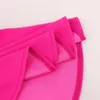 Kvinnors blusar Fashion Ladies Blus Shirts Pink Round Neck Blare Sleeve Ruffles Högkvalitativ kvinnlig födelsedagsfest middagskläder